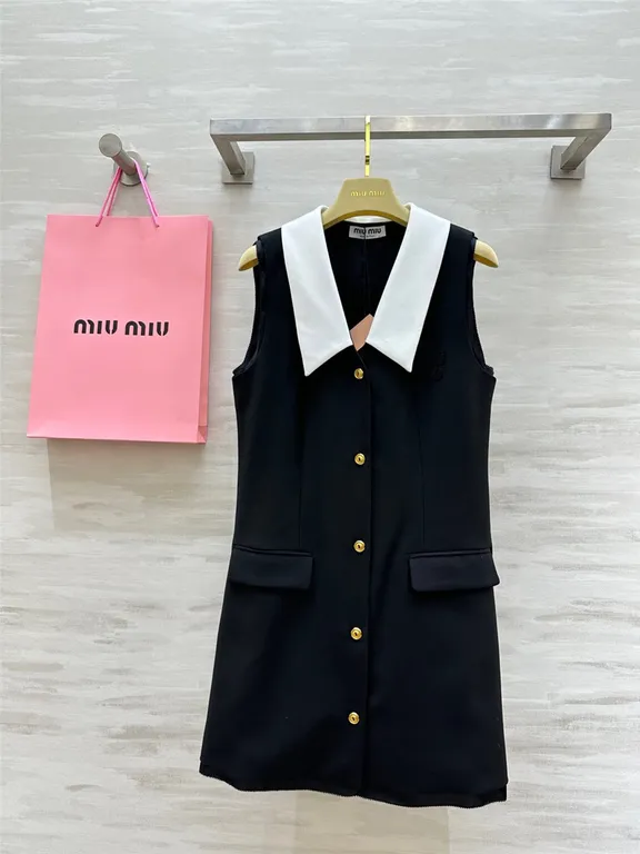 Miu Miu Sleeveless Mini Wool Dress